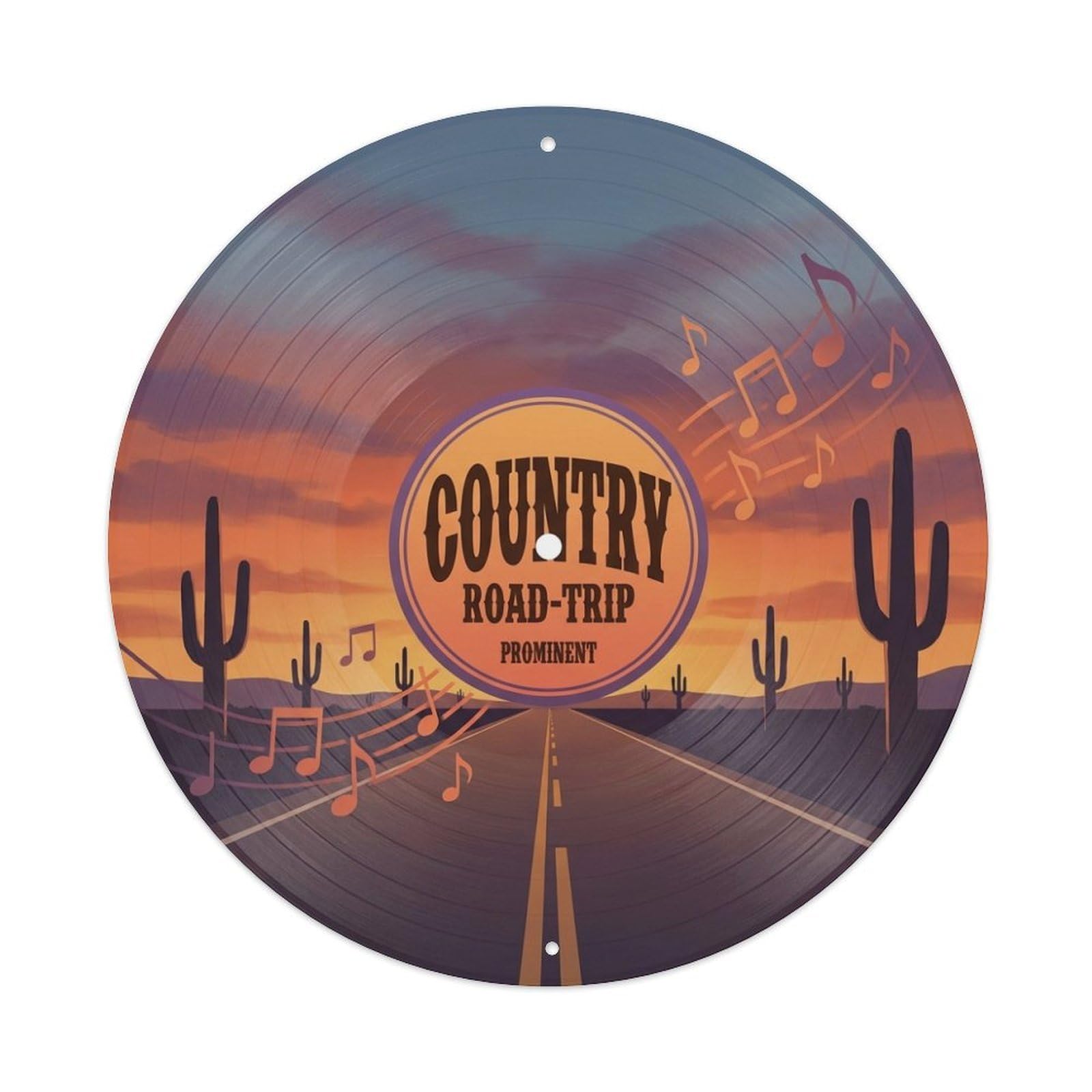 Country Vinyl Records Sunset Highway Music Cover Metal Tin Sign