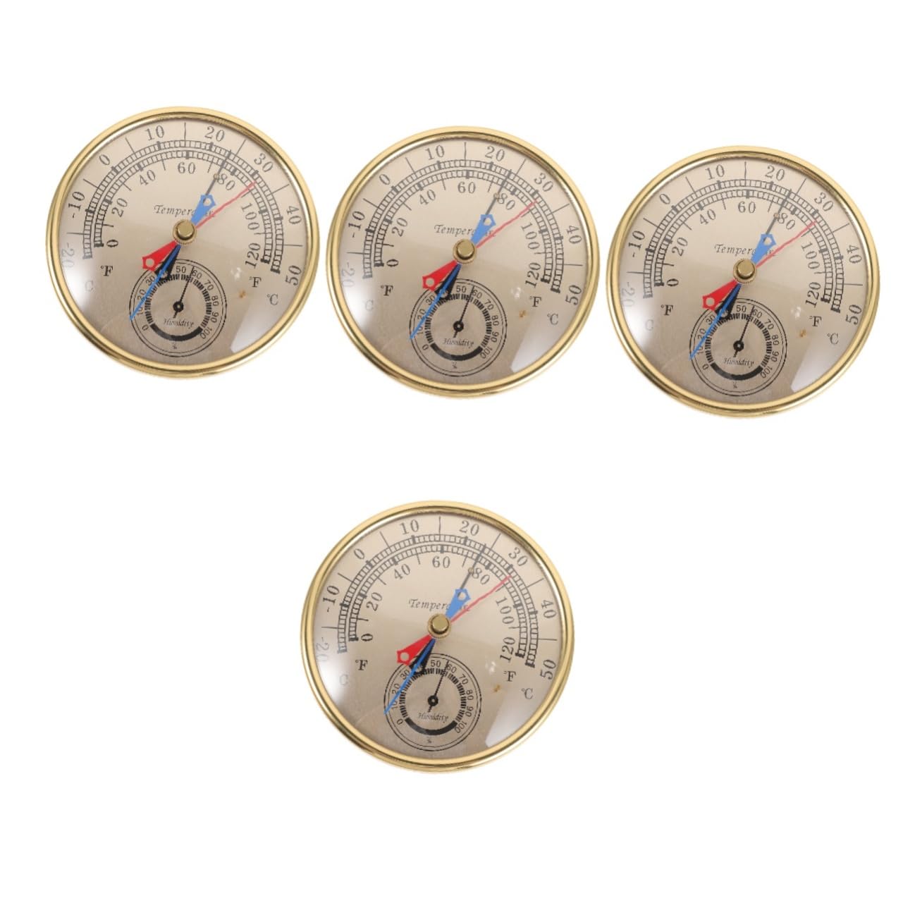 Kisangel 4 Pièces Thermohygromètre Thermomètre Maximum Et Minimum Hygromètre Horloges De Jardin Extérieures Étanches Météo Hygromètre De Température Thermomètres De Plein Air Un Verre