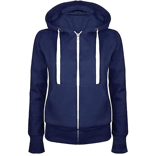 Womens Zip Up Hoodies Casual Lightweight Long Sleeve Jackets Drawstring Hooded Sweatshirt Fall Outfits with Pockets