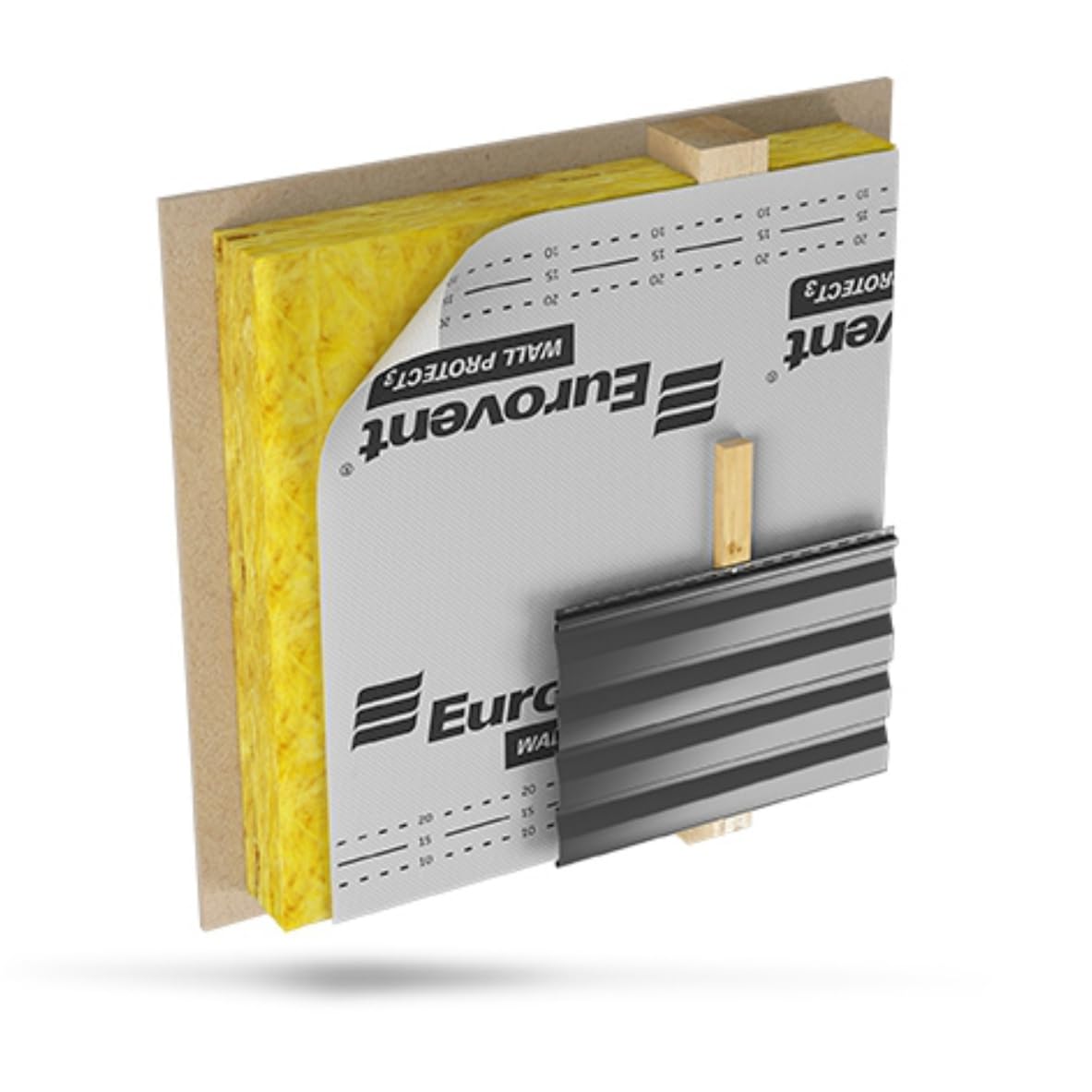 75qm Eurovent® WALL PROTECT 3 SK2 dreilagige Fassadenbahn mit Selbstklebestreifen | Eurovent WALL PROTECT 3 SK2