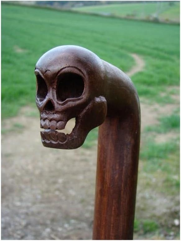 Fairtrade Solid Wooden Skull Walking Stick