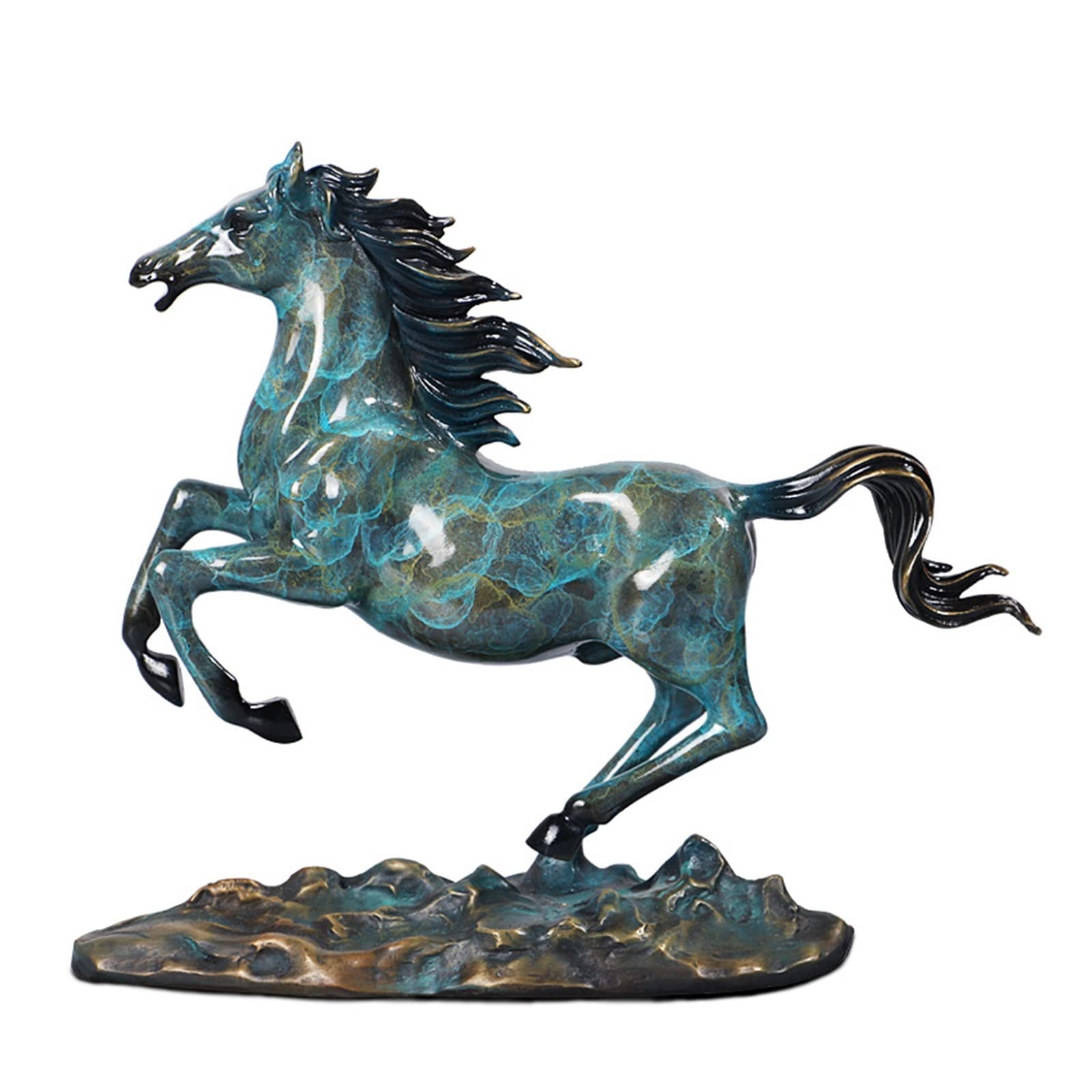 ZZlei2yu-12 Home Decor Ornament Pure Copper Galloping Horse Attracting Money Stallion Ornaments Office Entrance Decoration Colorful Ornament