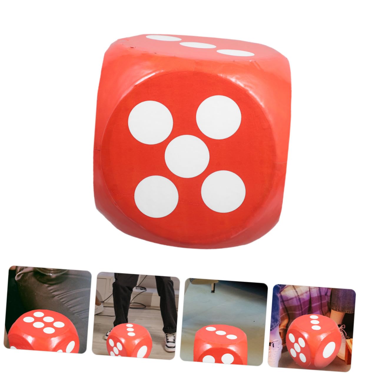 Mikinona Dados de Espuma Rojos Grandes para Juegos de Fiesta Borde Redondo y Tamaño Jumbo, Portátiles para Actividades Recreativas y Enseñanza Matemática