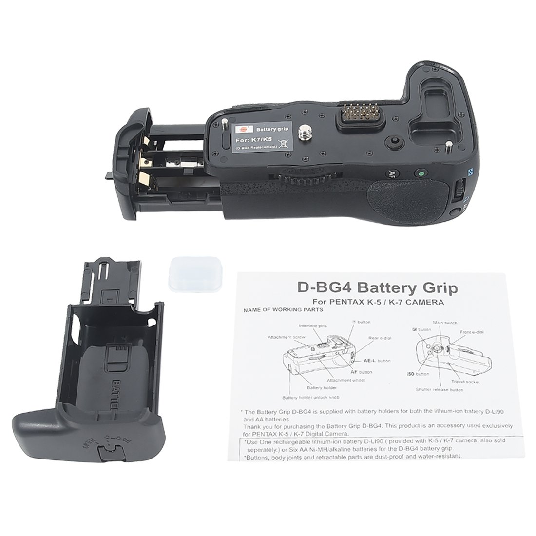 DSTE Multi-Puissance Vertical Batterie Poignée Titulaire pour Pentax K-7 K-5 K7 K5 DSLR Caméra comme D-BG4 avec 2-pack D-LI90