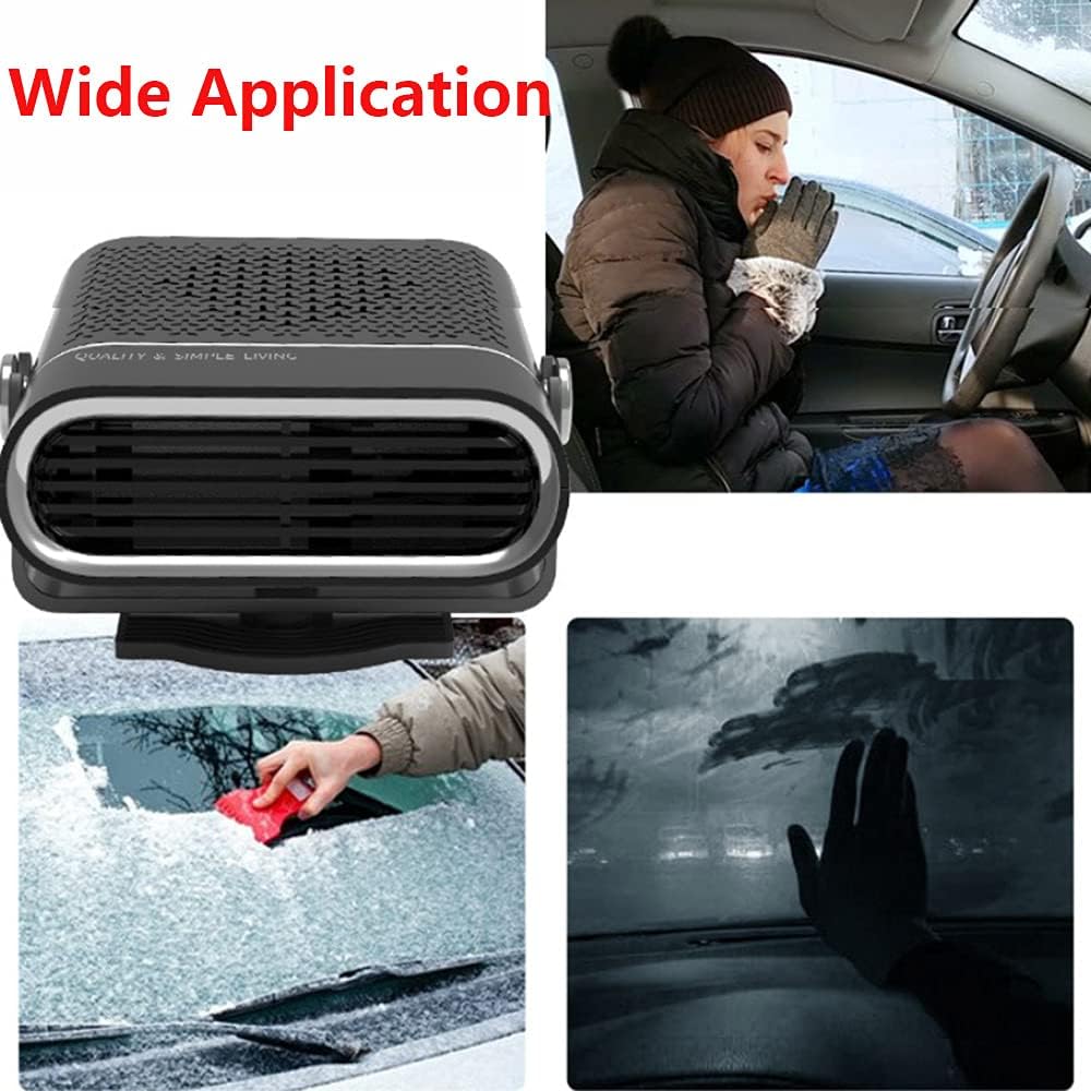 MACHSWON Car Heater,120W Portable Fast Heating Auto Car Heater Defroster Windshield Defogger Automobile Windscreen Heater Plug in Cigarette Lighter 360 Degree Rotary (Black)