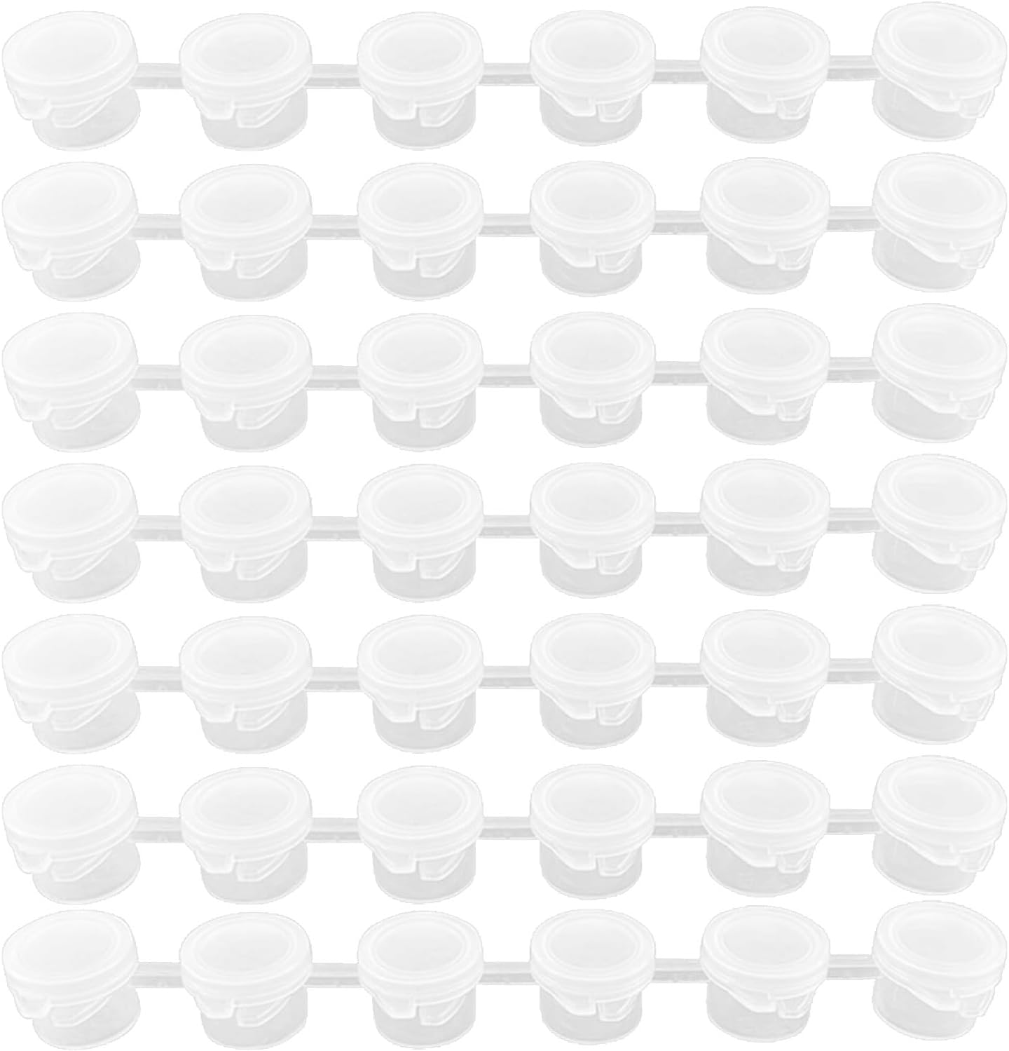 240 Pcs Tinting Empty Paint Pots with Lids,40 Strips of Mini 3ml Clear Paint Pots,Portable Acrylic Containers for Paints,Pigments,Glitter,Cosmetics