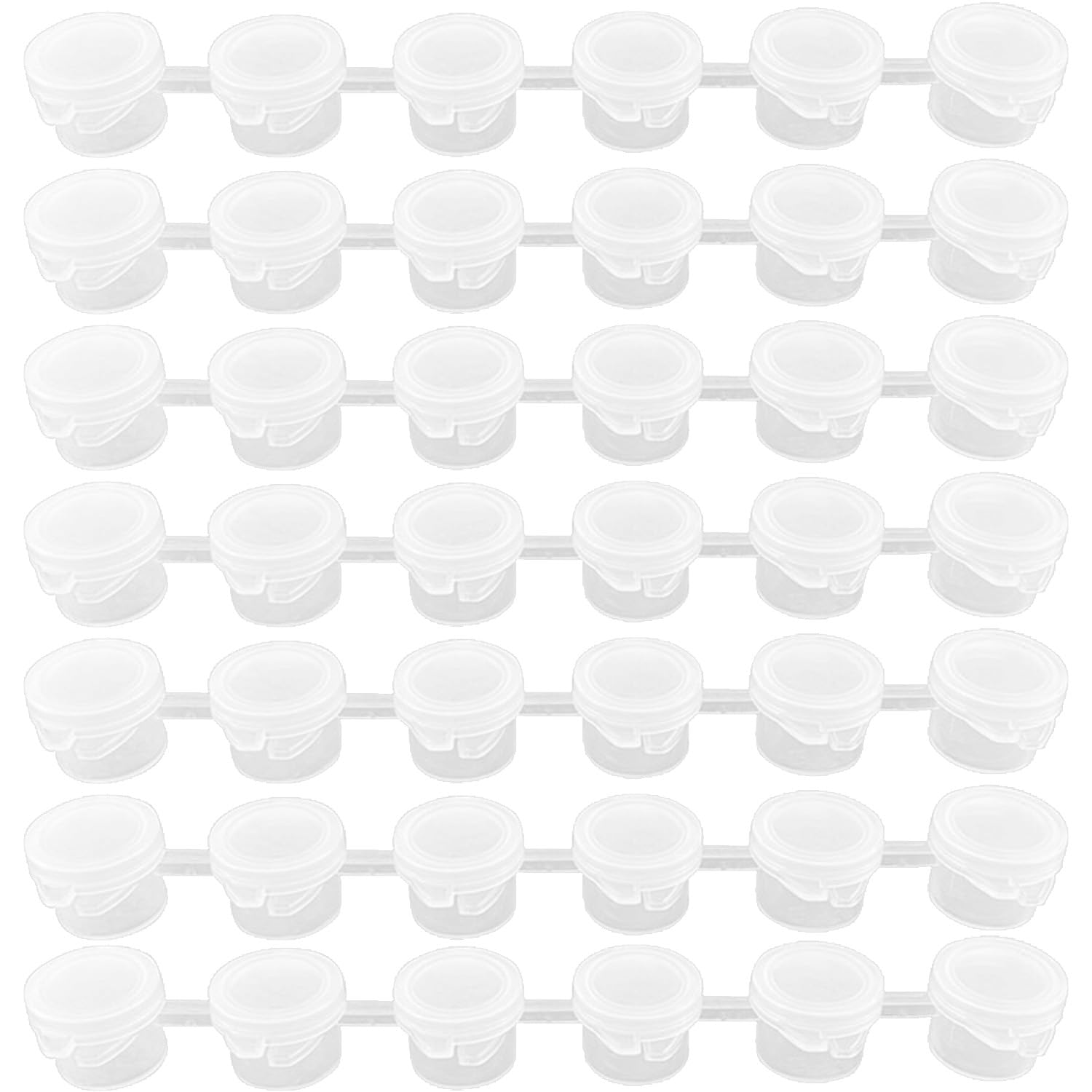 Wellrun 240 Pcs Tinting Empty Paint Pots with Lids,40 Strips of Mini 3ml Clear Paint Pots,Portable Acrylic Containers for Paints,Pigments,Glitter,Cosmetics