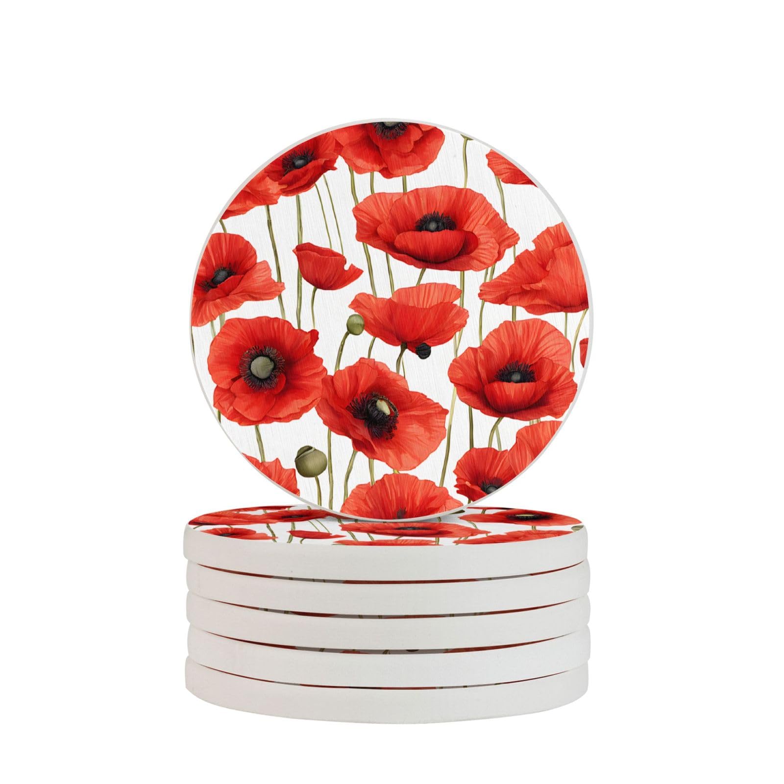 Dessous de verre coquelicot pour sublimer vos accessoires de café et bar