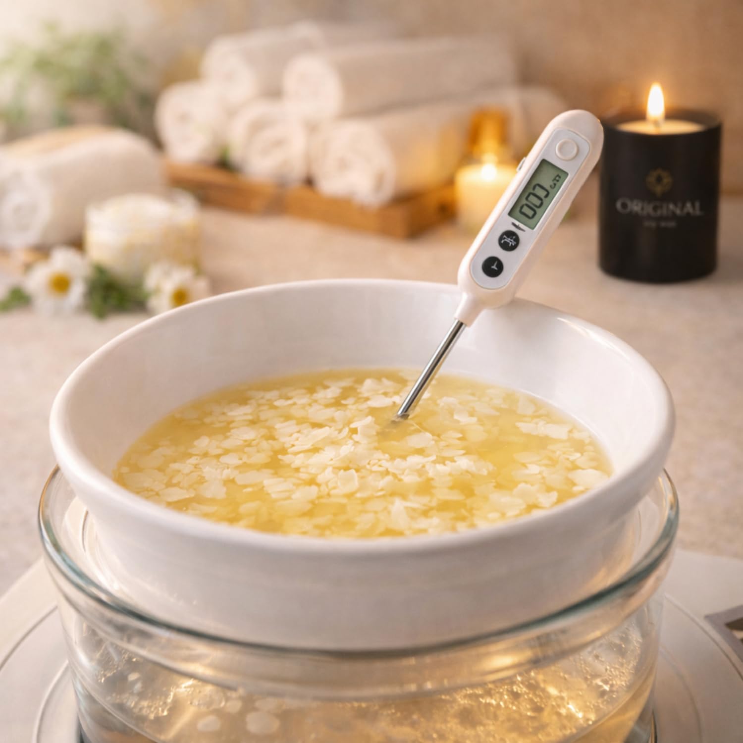 Wosk Sojowy 5kg do Masażu 100% Naturalny Wysokiej Jakości Wegański Wosk Sojowy bez GMO Temperatura Topnienia 34-39°C Wosk do Masażu Ciała