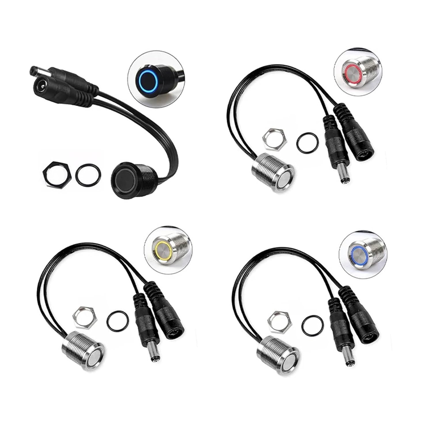 Dimmable LED Touch Dimming Switch Controller DC Connector 12V 24V 6A Single Color Light Strip Module Strip Cabinet Light Embedded Dimmer(Black-(No Light))