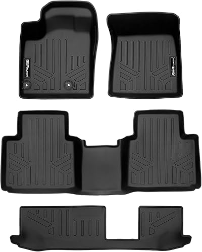 Miniatura 18 de SMARTLINER Alfombrillas de suelo de ajuste personalizado, 3 filas y forro de carga detrás de la tercera fila, color negro, compatibles con