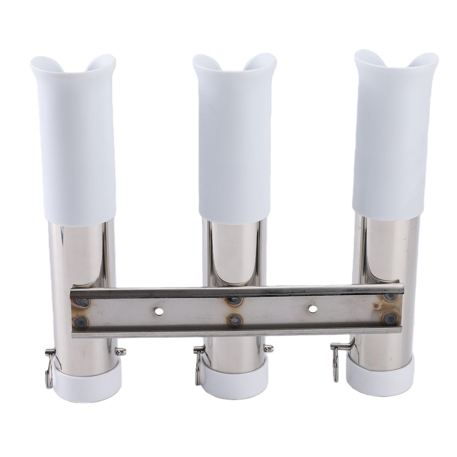 Portacanna da Pesca per Barche Tubo in Acciaio Inossidabile a 3 Maglie per Camion Yacht Marino con Custodia in PVC Antigraffio, Supporto per Asta a 3 Canne per Kayak da Pesca, Resistente