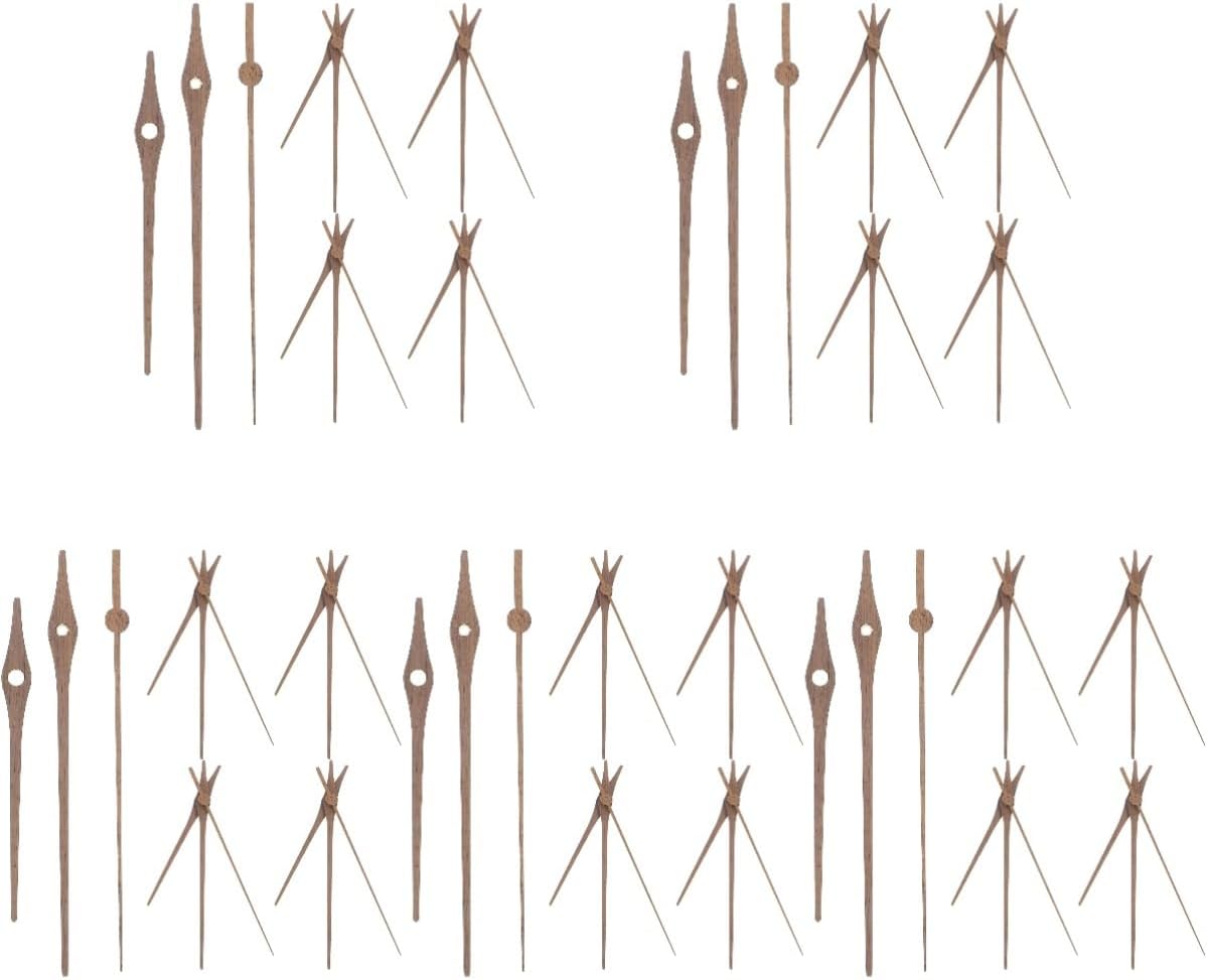 Mipcase 25sets Wooden Clock Hands for Replacement Walnut DIY Clock Hands for Repair DIY Projects