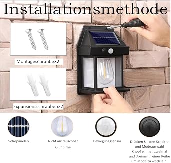 HQYNSS 2 Pack 1200mAh Solar Light Outdoor Motion Sensor Warm White