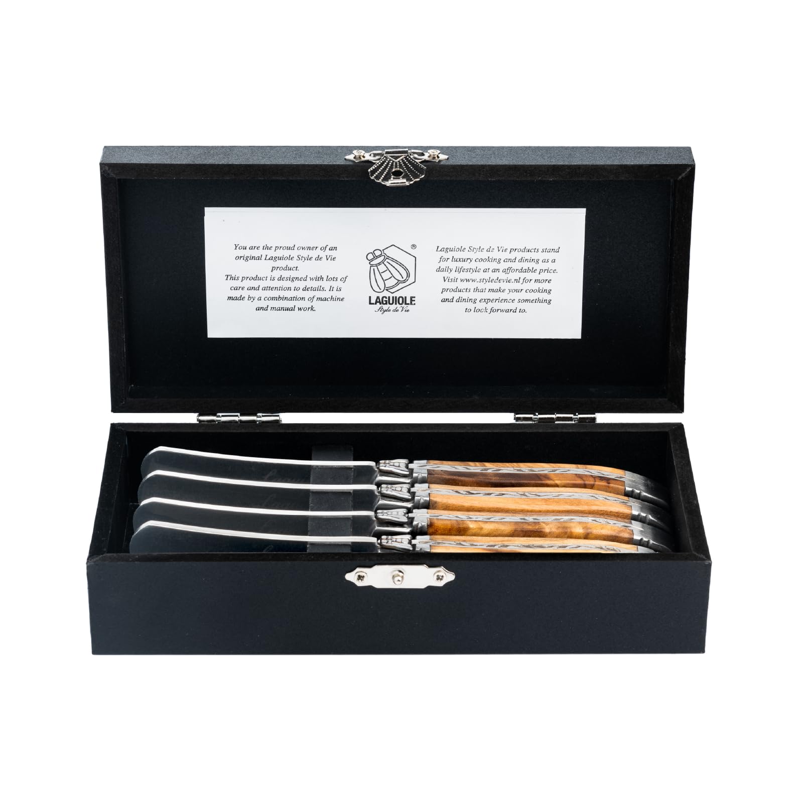 Laguiole Style de Vie Buttermesser Luxury Line, 4-teilig, Olivenholz
