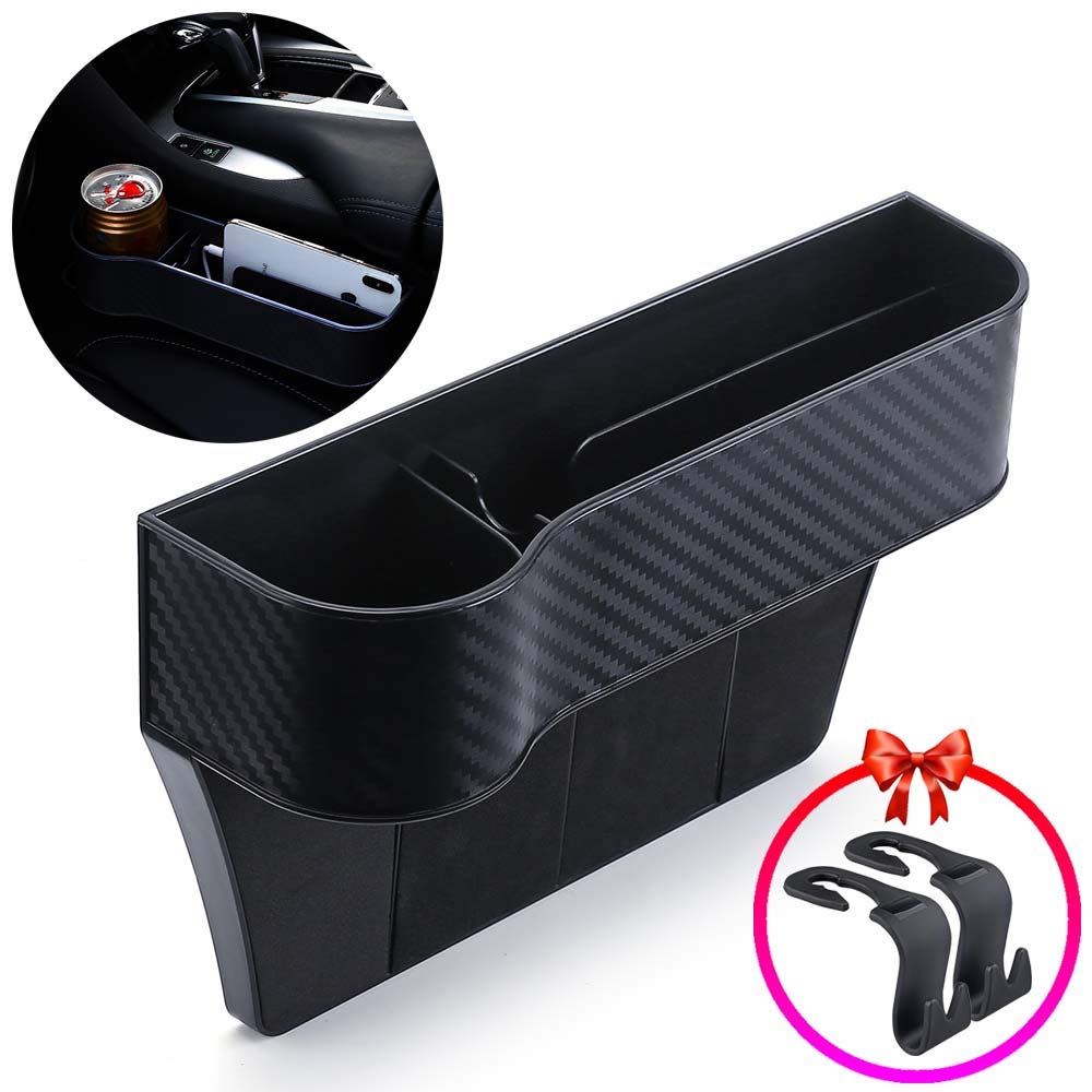 Zeyaa Upgrade Car Seat Gap Storage Organizer, Driver Side Multifunctional Car Seat Gap Filler Seat Console Side Pockets Storage for Cup Holder/Cellphones/Keys/Cards/Wallets/Sunglasses
