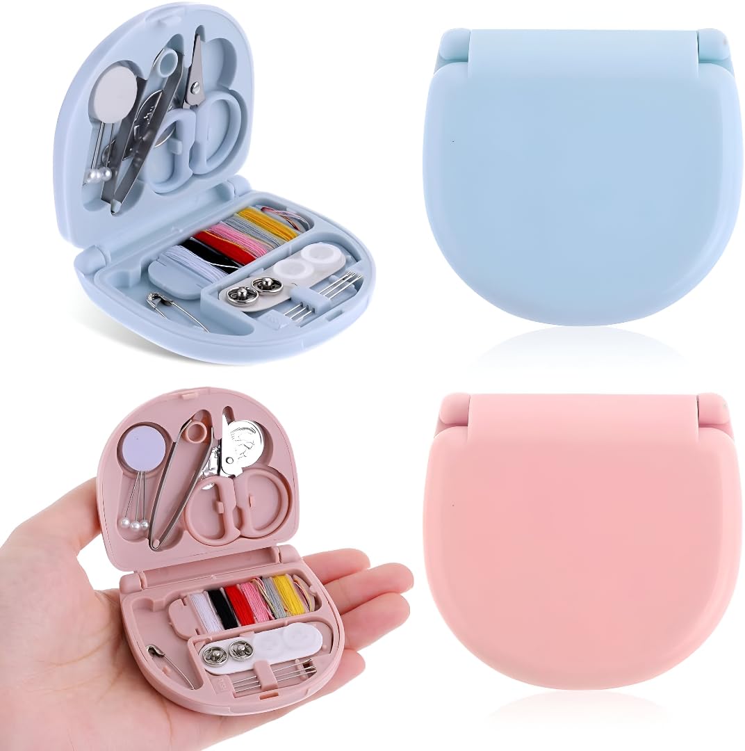 TAKASH Mini Travel Sewing Kit for Beginners, Pocket Folding Design, with Needle, Thread, Cotton, Pin, Scissors, Clip, Needle Threader, 1 Piece 1