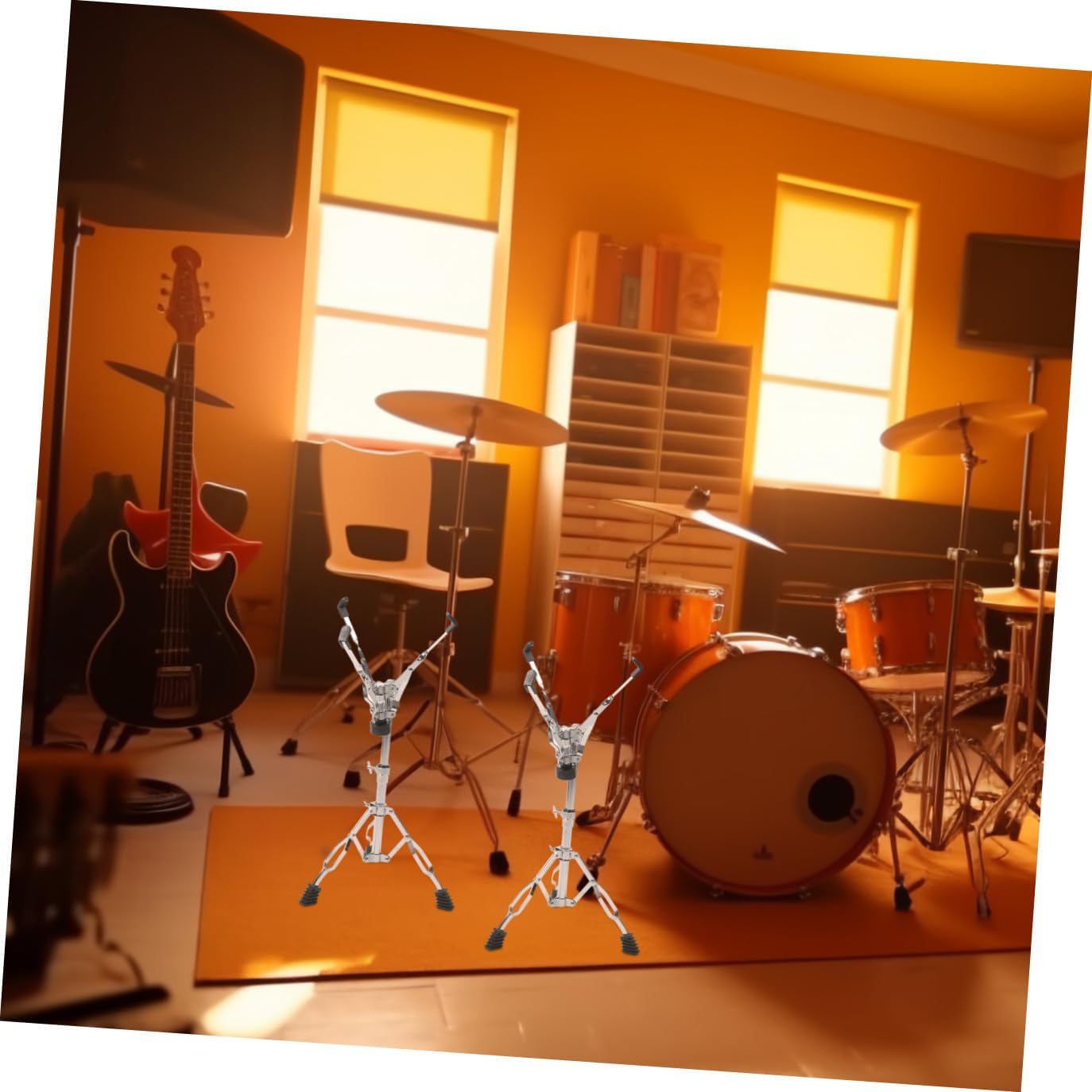 Hemoton Portable Snare Drum Stand Tripod Base Lightweight Bracket for Secure Drum Storage and Practice for Beginners and Professionals