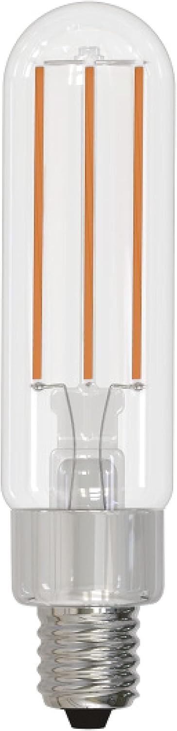 Bulbrite LED T6 Filament Light Bulb, E12 Candelabra Base, 2700k Color Temp Warm Light, 450 Lumens Uses Only 4.5 Watts - (25 Pack)