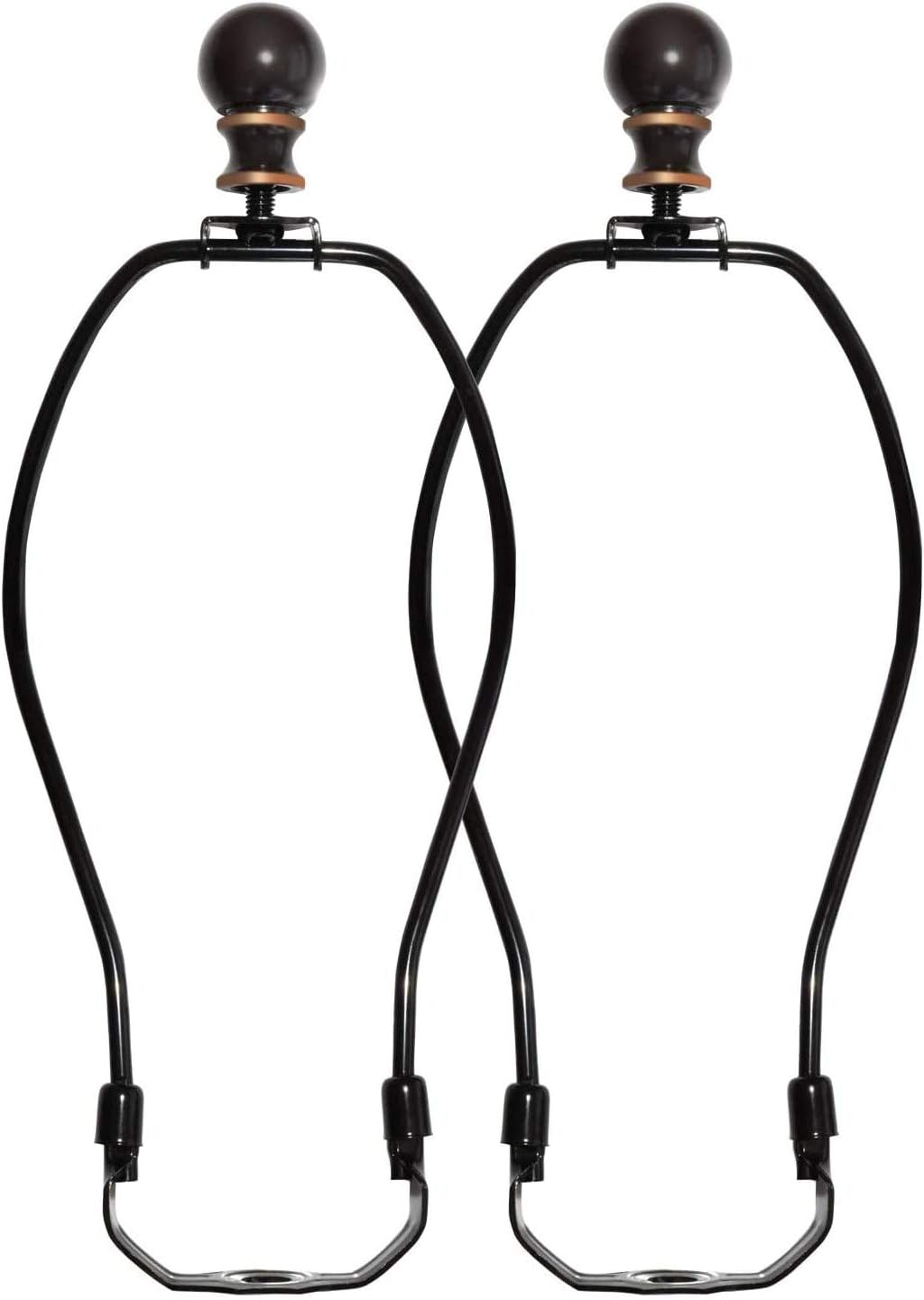 8 Inch Lamp Shade Harp Holder with Light Base & Ball Lamp Finial for Table/Floor Lamps - Pack of 2