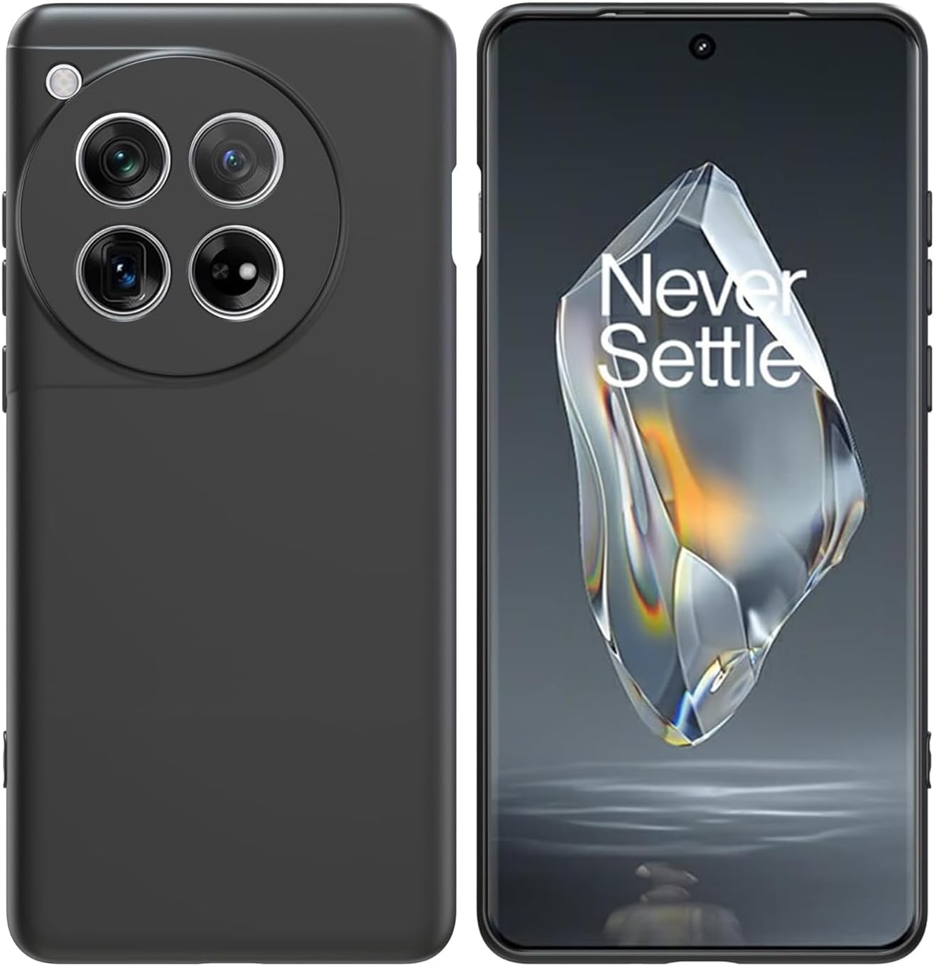 Case for Oneplus 12R Slim Phone Case Cover (Black-12R)