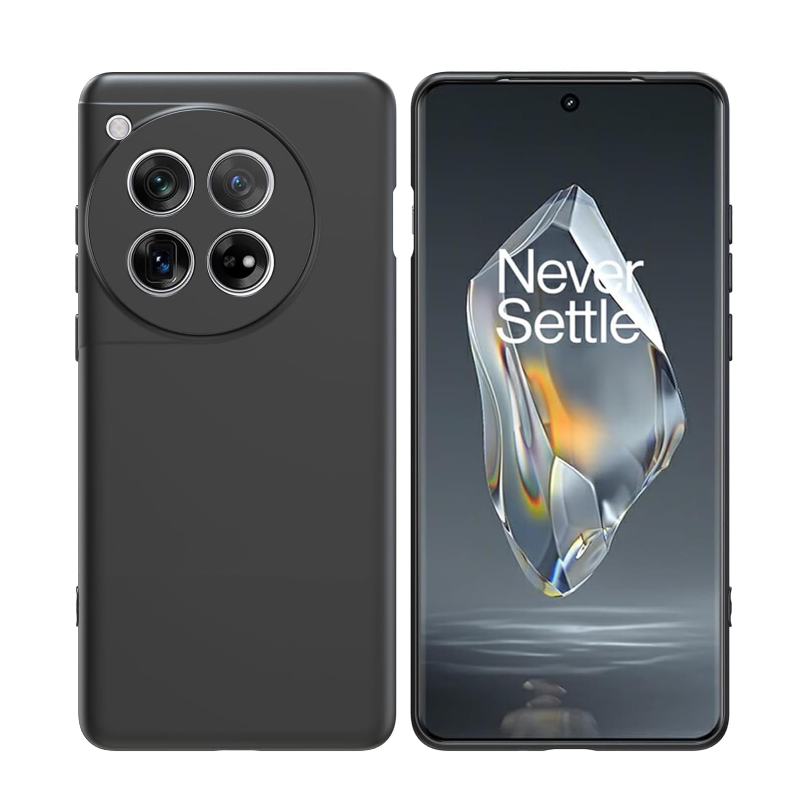 Case for Oneplus 12R Slim Phone Case Cover (Black-12R)