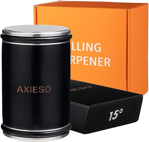 Rolling Knife Sharpener Kit - Roller Knife Sharpening Tool with Diamond and Ceramic for All Knives - User-Friendly Professional Tumbler Kitchen Knife Sharpeners with 15° and 20° Magnetic Angles