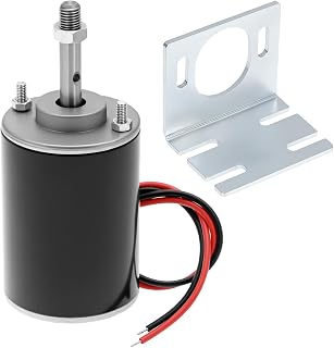 QWORK High Torque DC Motor, 12V/24V Permanent Magnet Mini Motor, 30W CW/CCW Electric Gearbox Motor for DIY Generato r