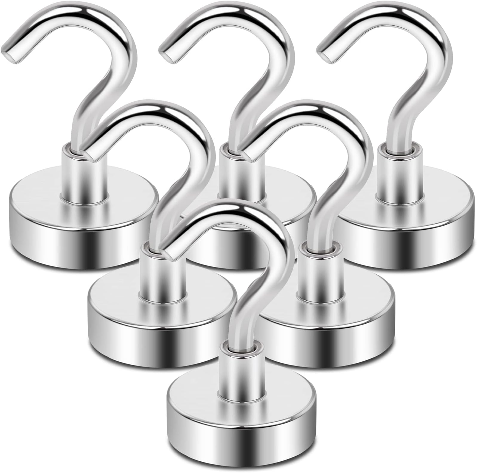 LOVIMAGMagnetic Hooks, 30lbs Cruise Ship Essentials for Travel, Rare Earth Cruise Magnets with Hooks for Cruise Cabins, Strong Magnets for Hanging,Refrigerator,Locker,Curtain and Kitchen etc - 6 Pack