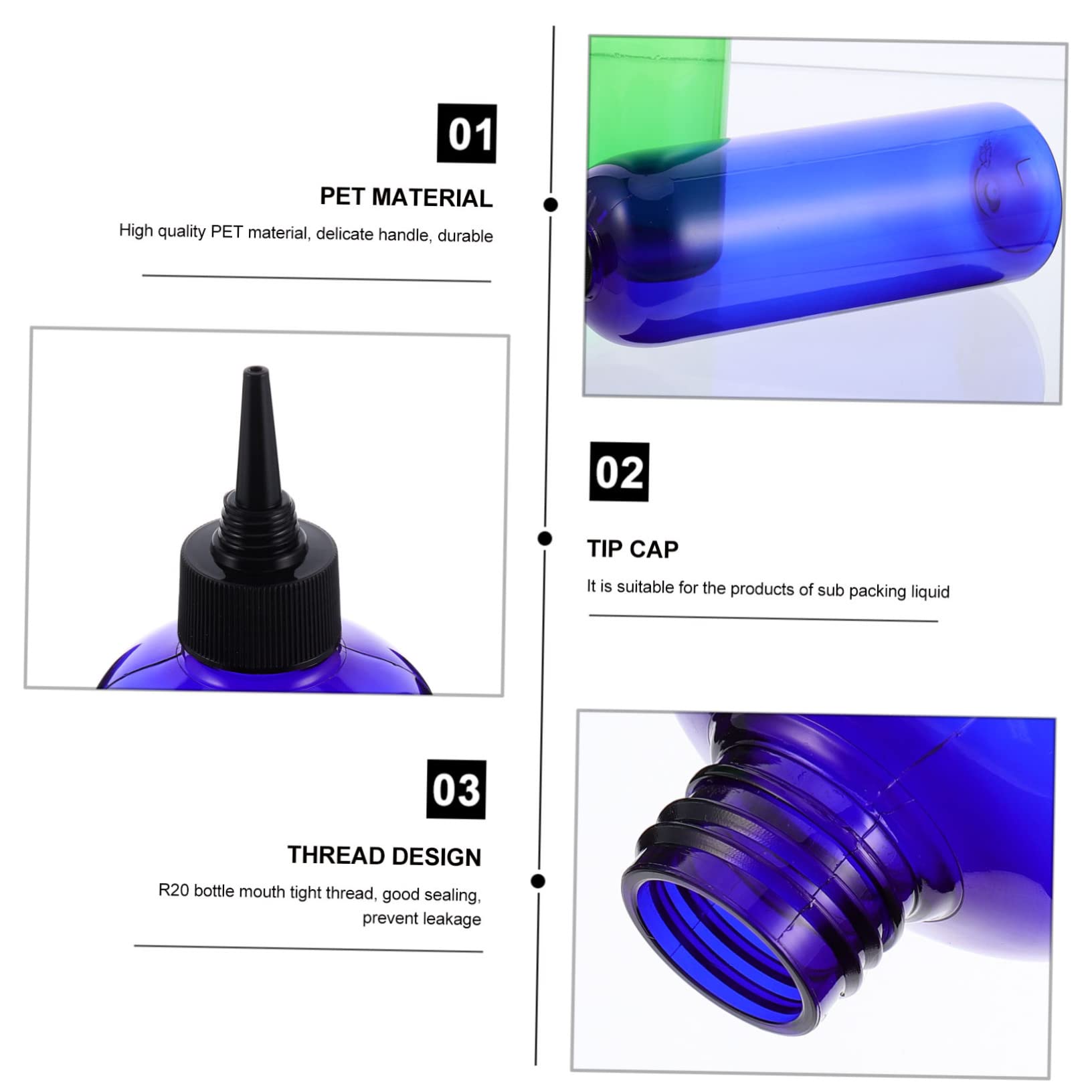 WOFASHPURET 6pcs 500ml Hair Bottle Applicator Squeeze Refillable Bottles for Hair Dyeing