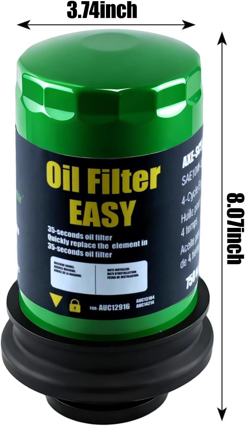 AUC12916 Oil Filter for Compatible with E120, E130, E150, E160, E170, E180,S100-S180 Series Lawn Tractor (35-Second Easy)100 Series Lawn Tractor