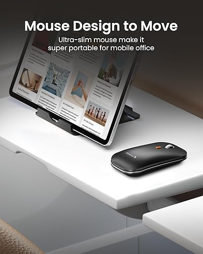 Miniatura 5 de ProtoArc Teclado y Mouse Plegables, XKM01 Combo de Teclado Inalámbrico Plegable de Tamaño Completo Verdadero con Mouse para Viajes de Negocios, una