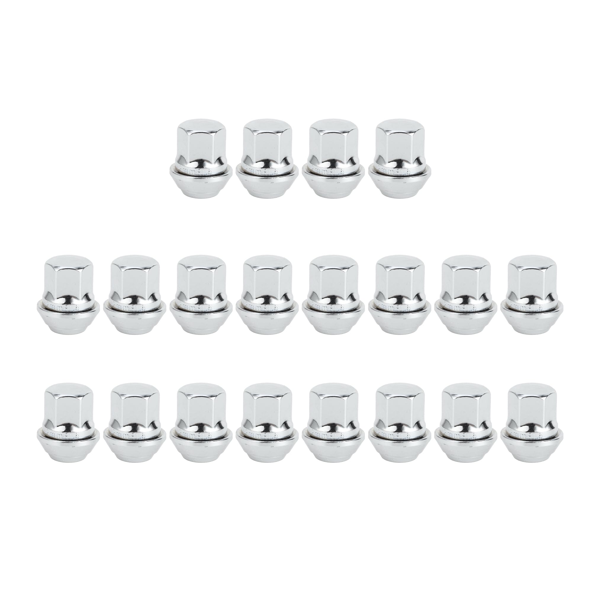 Dadi per Ruote M12x1.5mm per Ford Focus 30mm Robusti | Dadi per Ruote Tono Argento 20 Pezzi