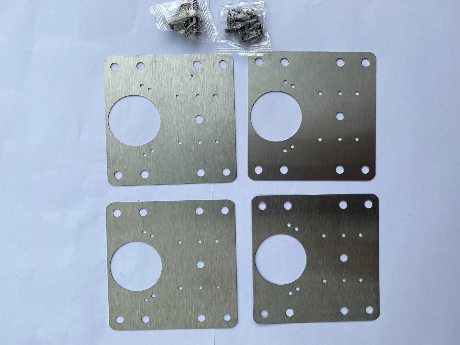 Bozexpro Silver 8 Pack Cabinet Hinge Repair Plate,Kitchen Cupboard Hinge Repair Kit Cupboard Door,Kitchen Door Hinge Repair Plates Kit,Wardrobe Hinge Repair Plate Hinge Mounting Plates