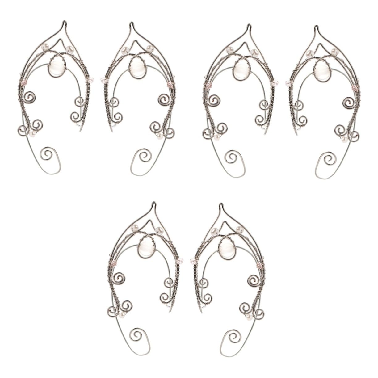 GALPADA 4 Pares De Aretes De Plata De Elfo Piercings Joyas De Plata Orejeras Orejeras Orejas De Elfo Para Mujeres Aretes De Hadas Aretes Para Mujeres Joyería De Hadas Aretes Y Envolturas