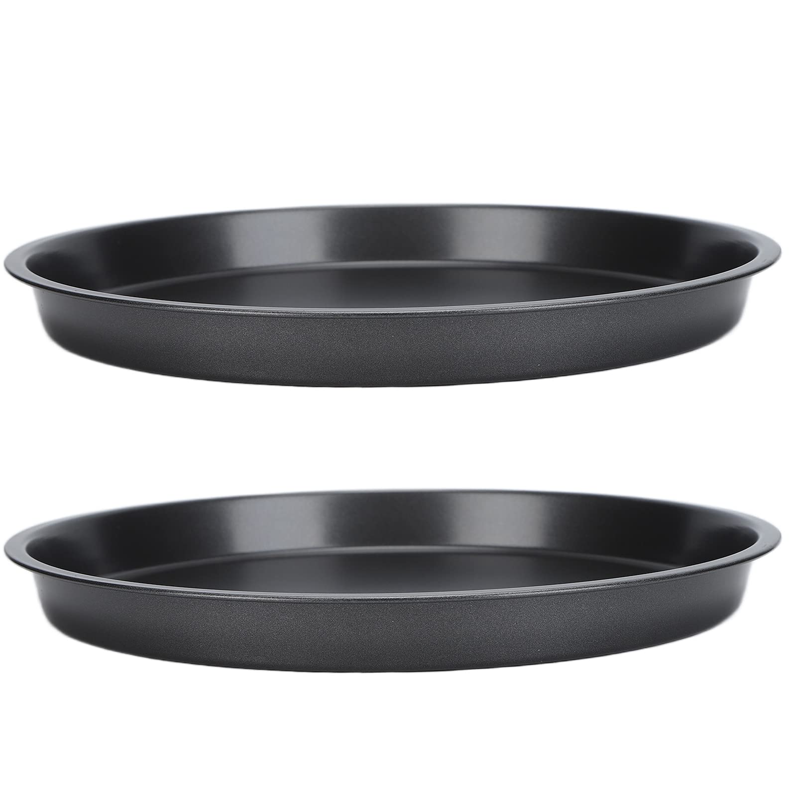 MINGZHE 2Pcs Non Stick Pizza Pan Deep Thickened Carbon Steel Baking Pan Pizza Pan Pizzas Tray Sheet Carbon Steel Pie Pan Baking Pans Deep Dish for Home Kitchen(30.48cm / 12inch)