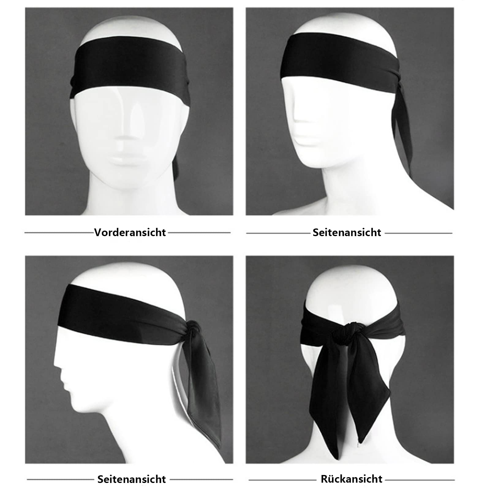 WUDQIJI Sports Headband Pack of 4 Adjustable Sweatband Yoga Hair Band Tennis Tie Headband Stretchy Headbands Sports Sweatband Tennis Bandana Sports Headwear for Men Women - Image 3