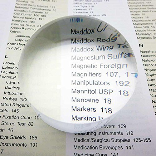 MagniPros 5X Magnifying Glass Dome Crystal Clear Easy to Glide Paperweight 2"in Dia. Dome Magnifier with Polishing Pouch-Perfect Reading Aid for Blueprints, Maps, Newspapers
