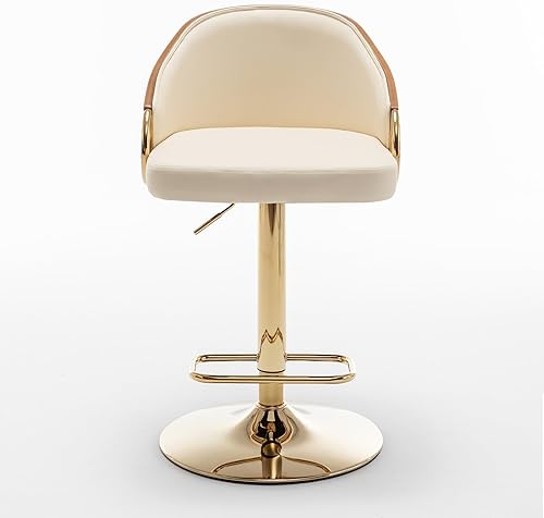 Miniatura 2 de YOUUGIOR Taburetes de bar de altura de encimera sillas de bar modernas ajustables de mediados de siglo con patas y brazos dorados de acero