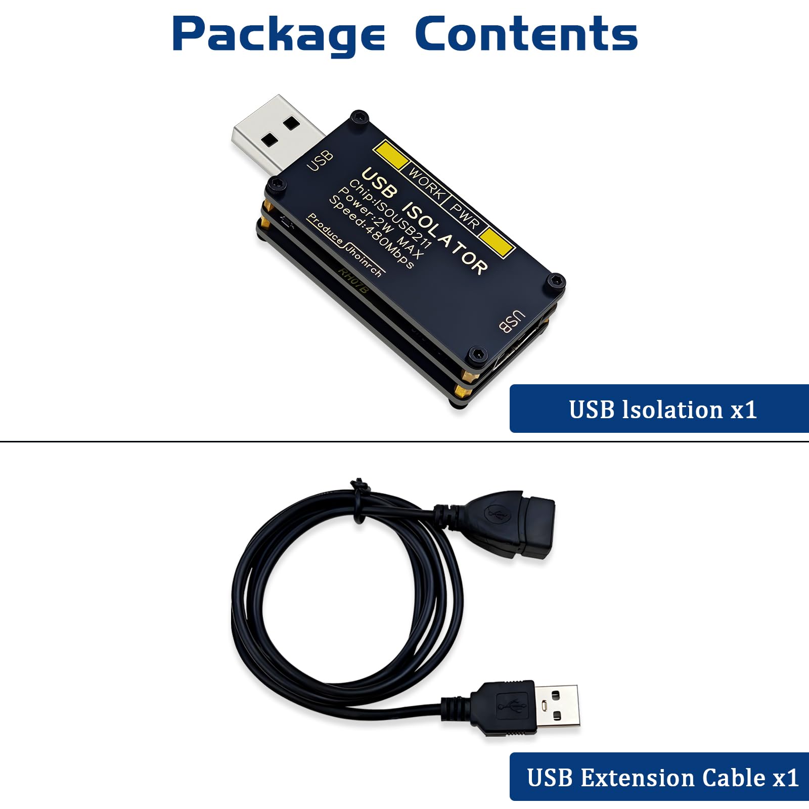 Isolatore ad alta velocità USB 2.0 da 480 Mbps supporta l'isolamento del segnale 5000 Vrms e l'isolamento di tensione 1500 V