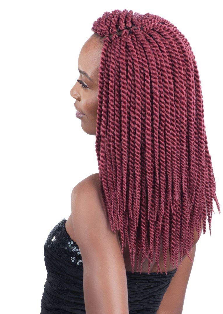 Freetress Braids SENEGAL TWIST LARGE 12" (4 Pack, 1B Off Black) - Synthetic Crochet Braid Hair Pre-Looped