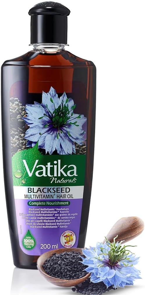 Dabur Vatika Ayurveda Herbal Black Seed Enriched Hair Oil for Complete Hair Care 200 ml / 6.76 fl oz)