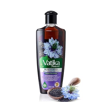 Dabur Vatika Ayurveda Herbal Black Seed Enriched Hair Oil for Complete Hair Care 200 ml / 6.76 fl oz