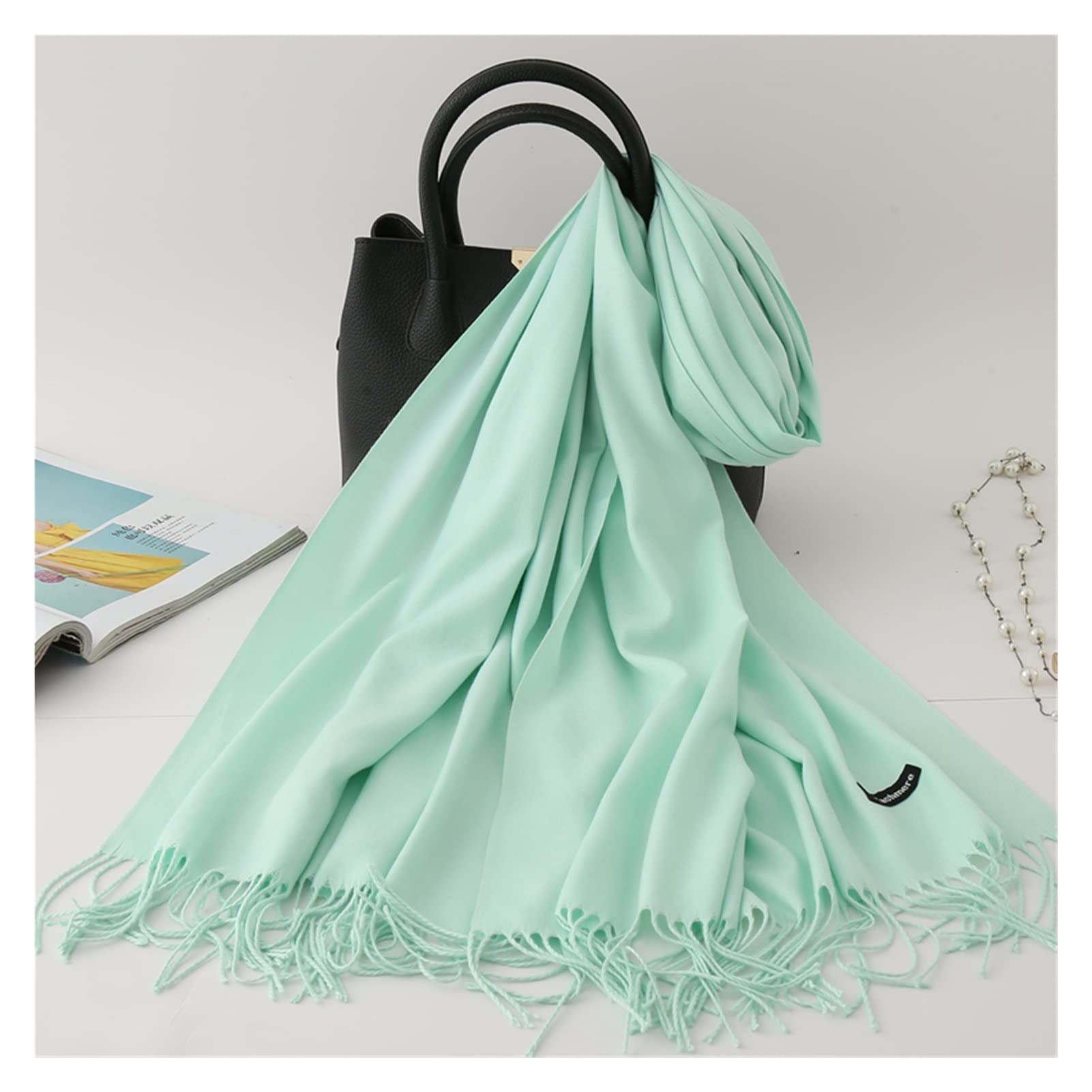 Sciarpa Calda Sciarpe di Cashmere for Le Donne Scialle Morbide Pashmina Involucri Lunga Grande Sciarpa Invernale Caldo Spessore da Donna con Nappa for Regali per La Vita Quotidiana(28)