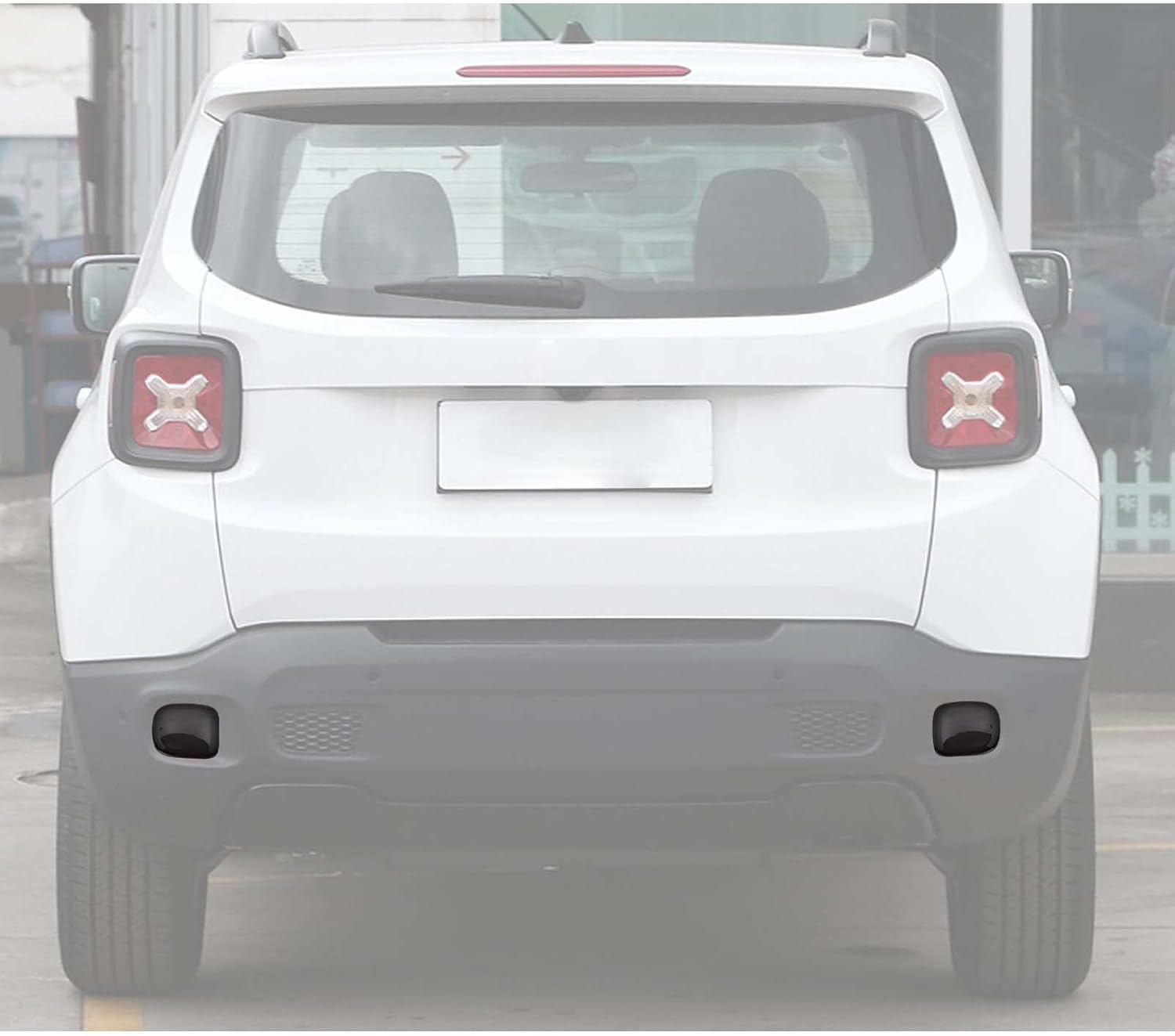 Hoolcar Rear Fog Light Trim Bezel Frame Decor Exterior Accessories Compatible with 2015-2025 Jeep Renegade, Smoked Black, 2PCs
