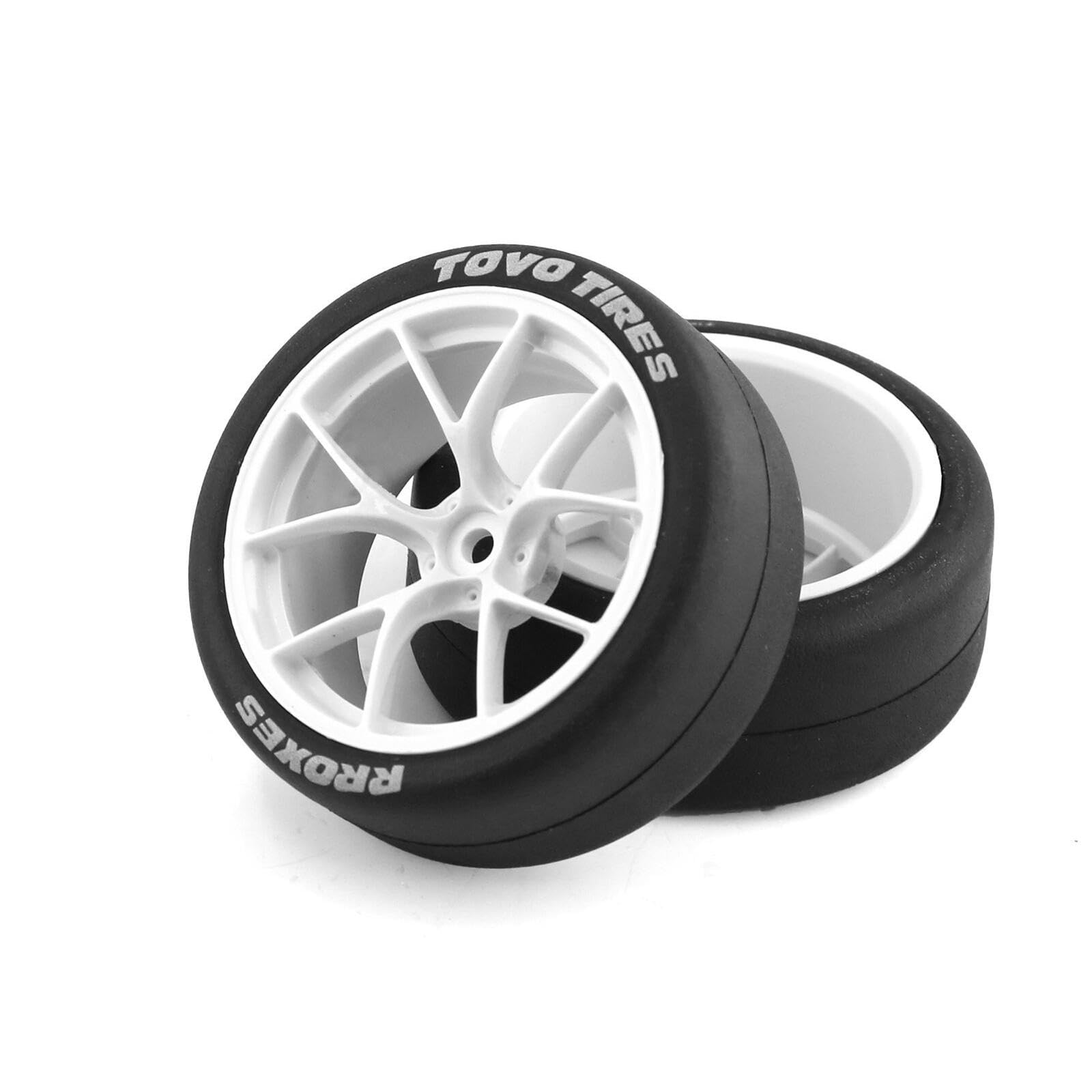 Amagogo 4X RC Auto Rally Pneumatici di Ricambio 12mm Mozzo Resistente all'Usura Durevole per XV01 1/10 su Strada Touring Car Accessori, Bianco