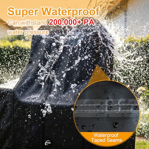 Image of Kipiea 600D Pellet Grill Cover for Pit Boss Lockhart, Waterproof BBQ Smoker Cover, UV Resistant, No Tear, No Fading