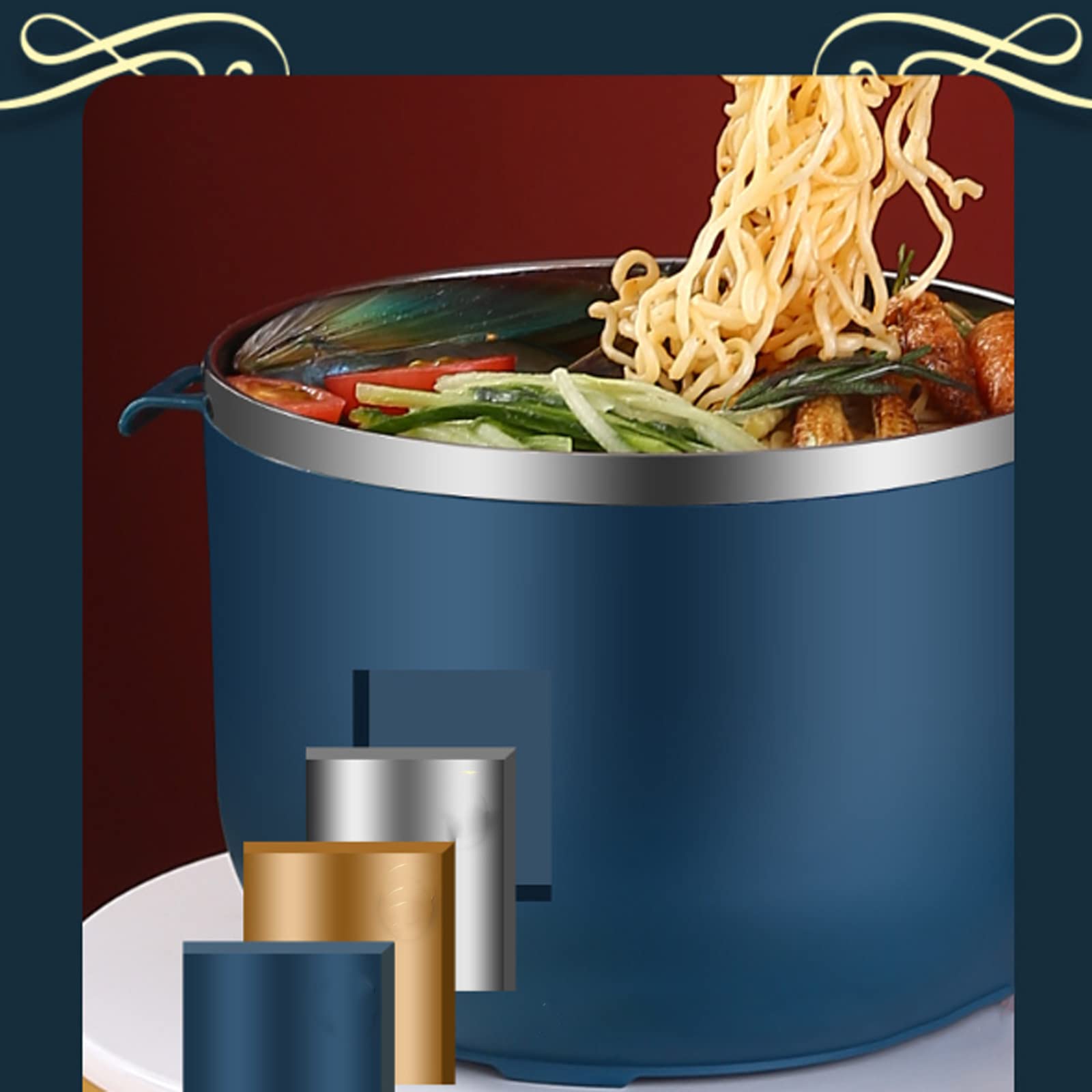 RZXBB Ciotola istantanea, Ramen Bowl, 1200 ml, ciotola in acciaio inox con coperchio, contenitore portatile a prova di perdite, kimchi ramen con manico, tazza per ramen termoisolante RZXBB Ciotola istantanea, Ramen Bowl, 1200 ml, ciotola in acciaio inox con coperchio, contenitore portatile a prova di perdite, kimchi ramen con manico, tazza per ramen termoisolante