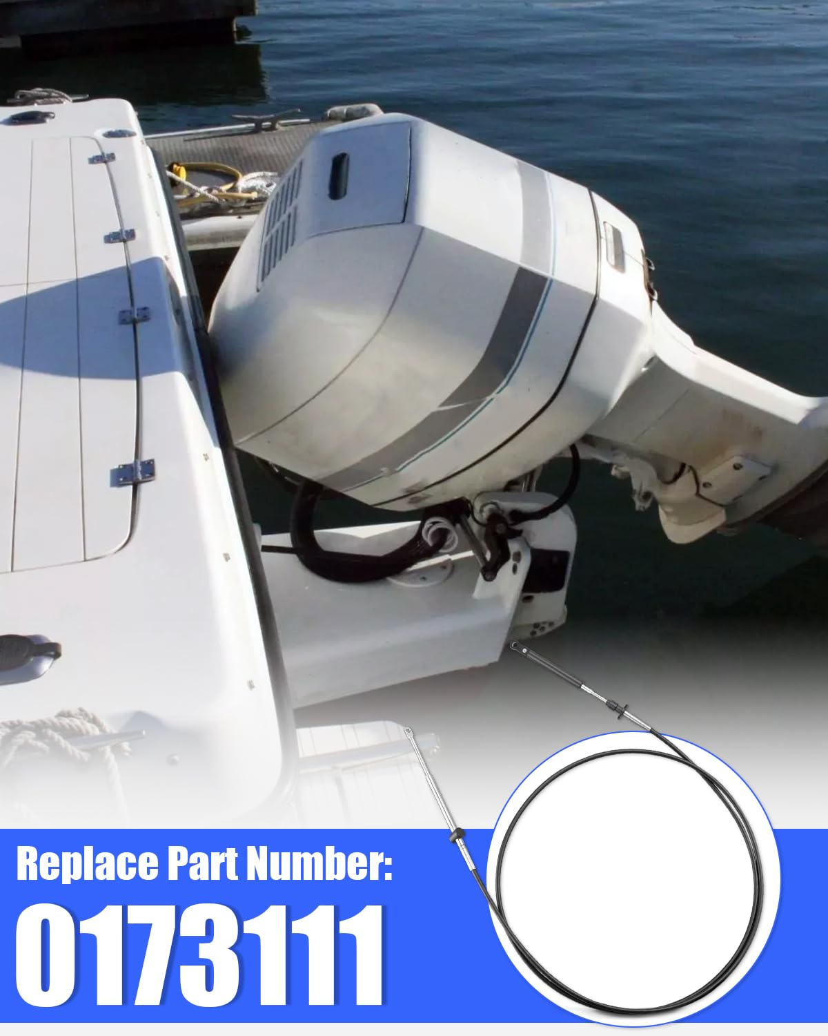 2 cavi di controllo remoto da 3,9 m per motore fuoribordo Johnson Evinrude BRP OMC, sostituisce 0173111