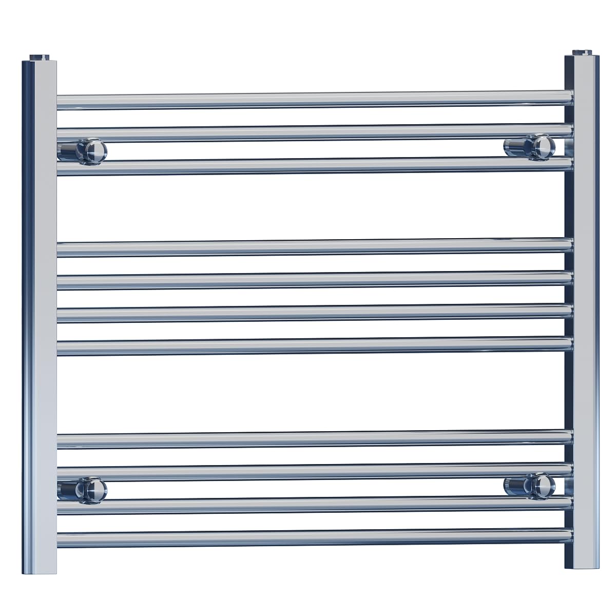 800mm Wide Flat Chrome Heated Towel Rail Radiator Designer Bathroom Radiator For Central Heating Designer (Elissa 800 / 600mm High)